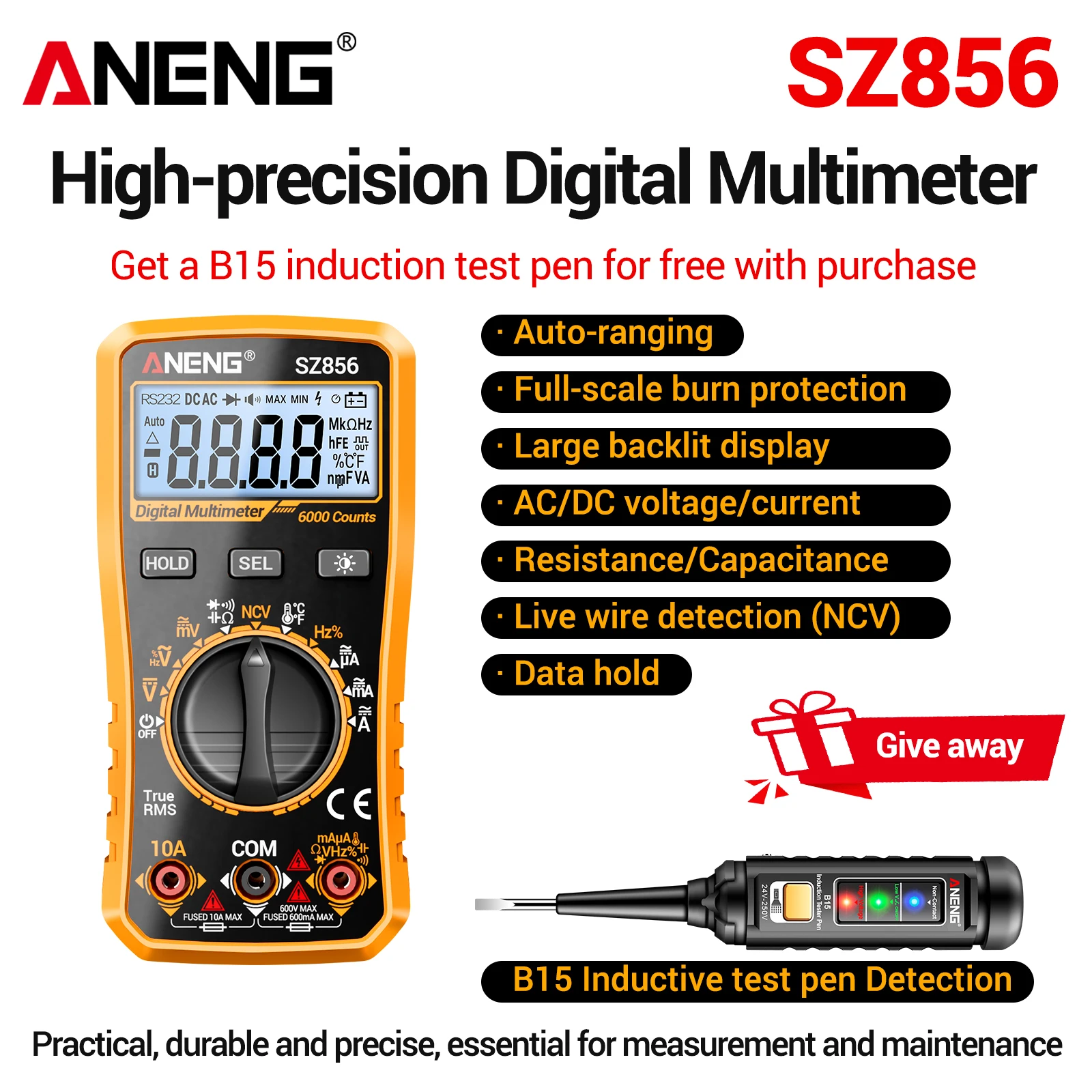 Diy Electronics Gifts - ANENG SZ856 intelligent multimeter electrician maintenance
