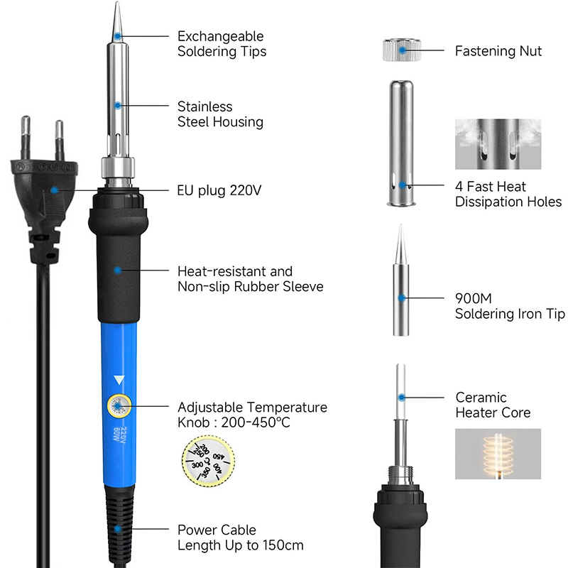 Adjustable Temp 220V 60W Elect - đánh giá và giá Diy Electronics Tool Kit